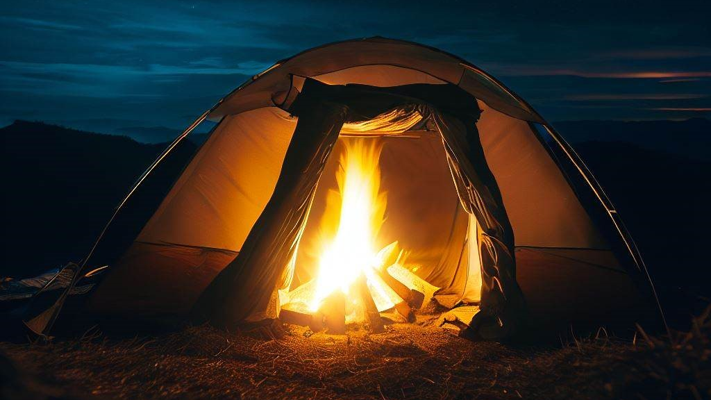 Hallucinerende ChatGPT - Kampvuur in een tent