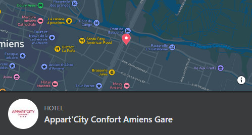 Gearriveerd in Amiens en voor de terugreis nog een overnachting in Apart'City.